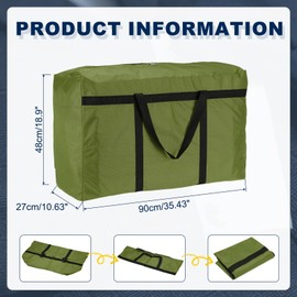 YELARXI Extra Large Duffle Bag, 35 x 19 x 11 in Travel Big Duffle Bag with Zipper Handle Storage Foldable Waterproof Lightweight Bag for Women Men Travel Moving Camping (Green)