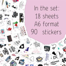 Sonography Stickers, Ultrasound Stickers for Water Bottle and Laptop - Sonograper Party Favors & Decorations, Waterproof Vinyl Decals, Medical and Ultrasound Stickers