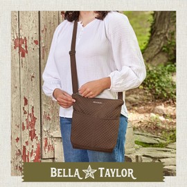 Bella Taylor Hipster Crossbody Purse for Women | Medium Size Shoulder Bag with Adjustable Strap | Quilted Chocolate Brown Microfiber