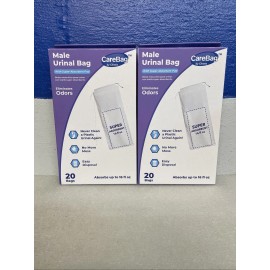 CareBag Medical Grade Super Absorbent Male Urinal Bag 20 Count Lot Of 2 New