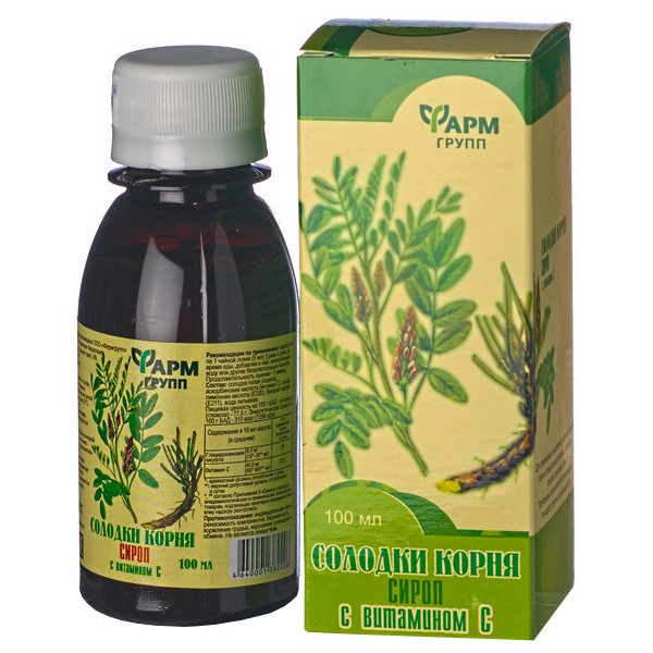 Licorice root syrup with Vitamin C 100ml Product of Russia Сироп  Солодки корня