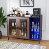 LED Wine Bar Cabinet Storage Sideboard Buffet Cabinet with Doors
