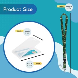 PaseoWell Stylish Cotton Lanyard Keychain with Breakaway Clasp - Bulldog Spectacle Durable ID Badge Holder & Keychain for Students and Professionals - Includes Vertical Card Case