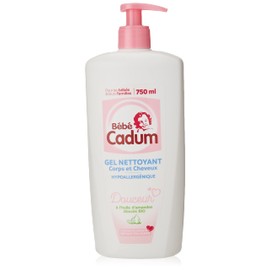 Bébé Cadum Cleansing Gel for Body and Hair with Almond Oil, Organic for Babies, 750 ml