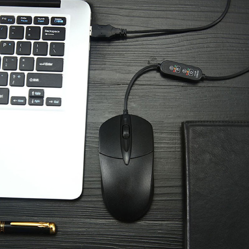 Heated Mouse Temperature Adjustable Timing 1600DPI USB Plug in Heat