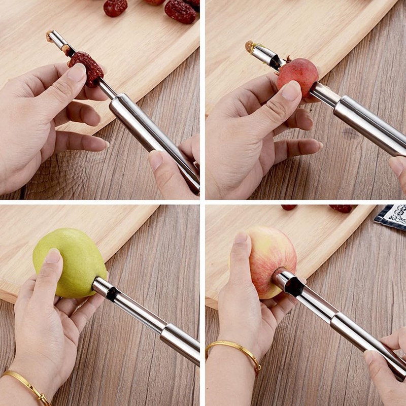 4 PCS Apfelentkerner Apfelausstecher, Apfelstecher, Kerngehäuse Ausstecher Apfel, Apfel Entkerner,