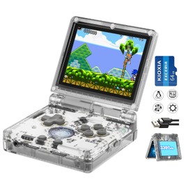 RG35XXSP Flip Portable Retro Handheld Game Console,RG35XXSP 3.5 Inch IPS Screen Linux System With 64G TF Card Pre-installed 5532 Games,Clamshell Games Consoles Supports 5G WiFi Bluetooth HDMI xxsp