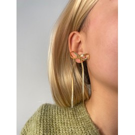 Rajputana Bow Earrings, Gold Silver Bow Stud Earrings for Women, Bow Jewellery Women, Brass, No Gemstone