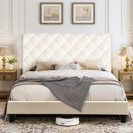 Yesaler Bed Headboard Cover Bed Headboard Covers Stretchy Headboard Cover Soft Thick Bed Headboard Cover for Bedroom Headboard (White, 220 cm)