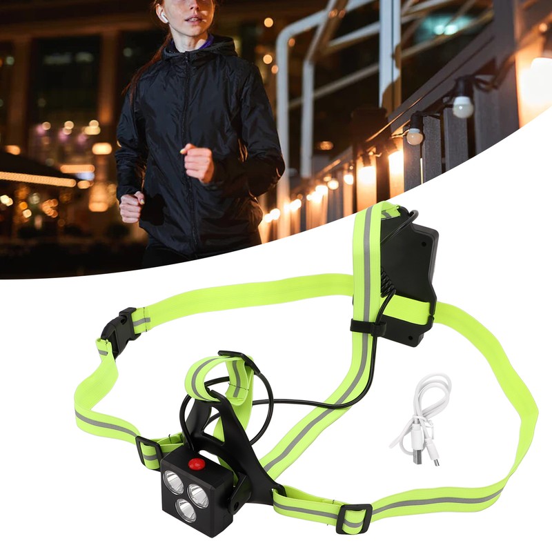 LED Night Running Light Waterproof Adjustable Angle Modes USB Rechargeable