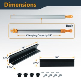 POWERTEC 24" Straight Edge Guide Clamp with 16" x 3-1/2" Band Saw Fence - Resaw Fence System for Bandsaw Table and Drill Press (72145)