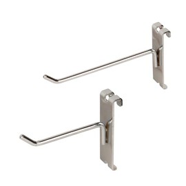 Dazzling Displays Chrome Metal Gridwall Hooks, Box of 12 - Six 4-Inch and Six 6-Inch Hooks, Ideal Grid Wall Accessory for Gridwall Accessories Display