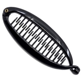 Camila Paris NV138 3.5 inch Small French Banana Clip Hair Comb Classic Girls Updo Flexible Ponytail Holder Interlocking Banana Combs, Fashion Durable Styling Hair Accessories for Women, Made in France