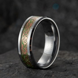 SOXEMAN 1 x Exquisite Glamorous Men's Tungsten Steel Ring Durable Scratch Resistant Gold Plated Gorgeous Patterned Design for Daily Wear and Gift, Tungsten Carbide, No Gemstone