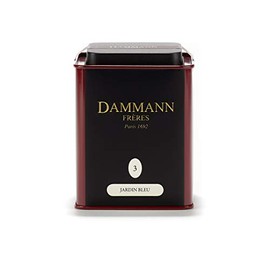 Pasticceria Passerini dal 1919 Jardin Bleu, Rhubarb and Strawberry-Flavoured Black Tea, 100g / 3.52oz Loose Leaf Tea in Tin, Dammann Frères