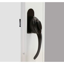 Larson Certified Push Button Black Euro Latch, Storm Door Handle Replacement for Metal, Wood, or Vinyl Doors