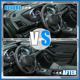 A ABSOPRO ABS Plastic Interior Steering Wheel Cover Trim for Subaru Forester Ascent for Impreza 17-22 for Legacy/Outback for Crosstrek 2018-2022 Carbon Fiber Patterin Black Item Replacement