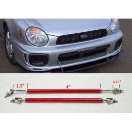 Unbranded Red 4" Adjustable Rod Tie Support for Honda Acura Bumper Lip Diffuser Spoiler