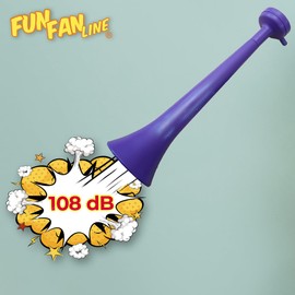 FUN FAN LINE - Pack of 3 Colourful Vuvuzela Trumpets Party Supplies and Accessories Pinata and Sports Dismountable for Combining Body and Mouthpiece Colours (Purple)