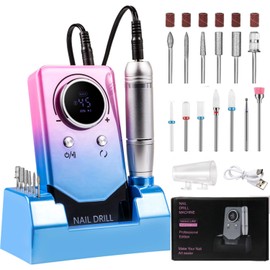 Weinsamkeit Nail Cutter with Base, 13-in-1 Nail Cutter Professional for Gel Nails, 45000 rpm Manicure and Pedicure Set, Electric, Nail Drill Home Use