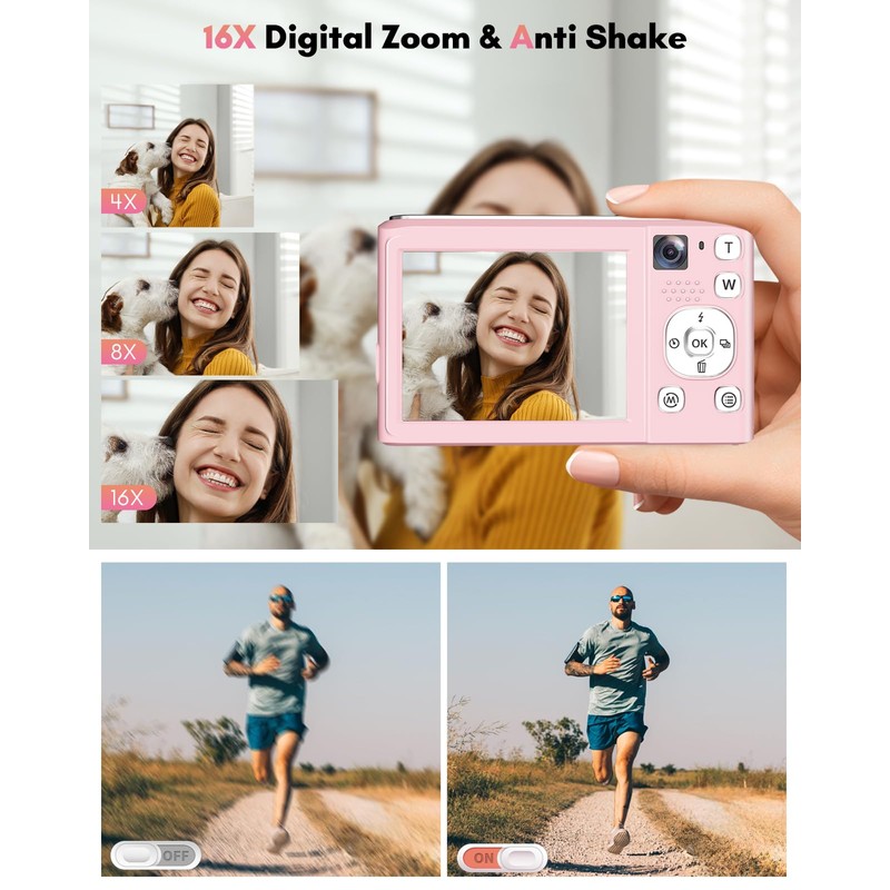 Digital Camera, 4K Autofocus Vlogging Camera with 32GB Card,48MP Point