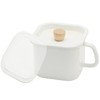 everyU. Enamel Miso Pot with Enameled Lid with Heat-resistant Handle,