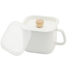 everyU. Enamel Miso Pot with Enameled Lid with Heat-resistant Handle, Storage Container, Miso Pot Container, Stocker with Handle, Sealed Lid with Enamel Lid Pickled Pickled Plum Pickled Pickled Rice