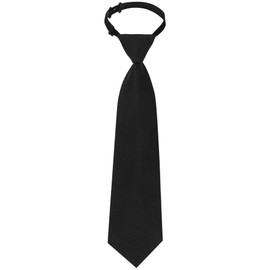 Sucrain 1pcs Boy's Necktie Pre-tied Adjustable Neck Strap Tie for Wedding Graduation School Uniforms (Black)