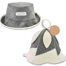 Sauna Hat, Wool Sauna Cap for Men & Women, Eco-Friendly, Handmade, Breathable, One Size Fits All - Spa, Steam Room, Banya, 2-Pack