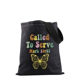 JXGZSO Christian Shoulder Bag Called To Serve Mark 10:45 Tote Bag Bible Verse Faith Gift Jesus Lover Gift (Called To Serve T CA)