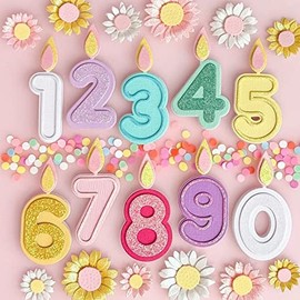 KSCRAFT Plantillas de corte de metal con números de vela de cumpleaños para manualidades, álbumes de recortes, tarjetas de papel decorativas