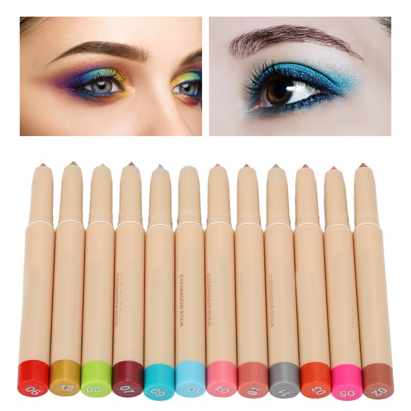 12pcs 0.03oz Eyeshadow Stick Set Women Waterproof Long Lasting Makeup