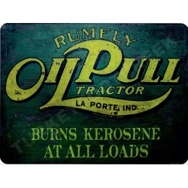 Rumley Oil Pull Tractor 9" x 12" Metal Sign