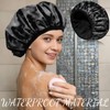 Zewurtuw Luxury Shower Cap Terry Cloth Lined EVA Waterproof Reusable