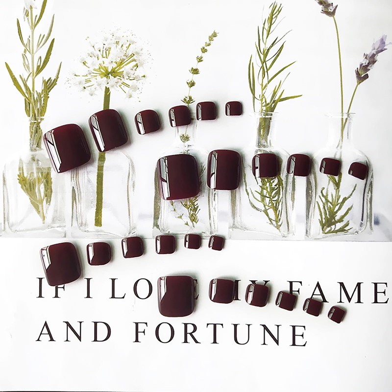 Lwenjing 24pcs Nail Tips for Foot Thumb Foot Pedicure False