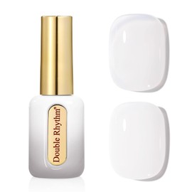 Double Rhythm 0.50 OZ Gel Polish Hema Free Same Color Same Bottle Golden Round Translucent Neutral Natural Milky 15 ML Jelly UV Polish Art DIY at Home (Milky White-C1367)