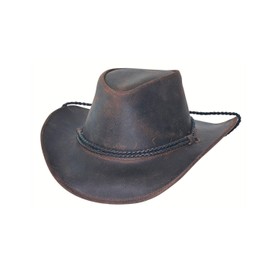 Bullhide Hilltop - Leather Cowboy Hat (Chocolate, Large)