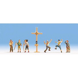 Noch 36874 Mountain Hikers with Cross Landscape Modelling