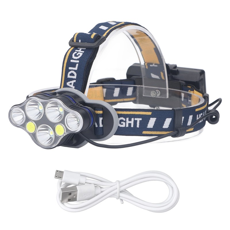 7 Core Headlight Long Range USB Rechargeable Headlamp Outdoor Work