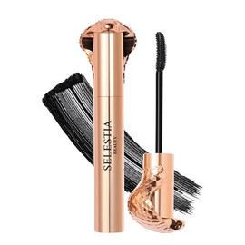 SELESTIA BEAUTY Máscara negra Queen Cobra – Voluminizadora, rizador, alargadora – Cepillo suave para una aplicación suave – De larga duración y resist