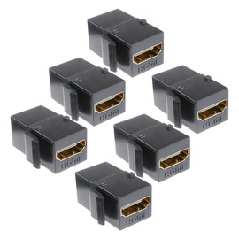 HDMI Keystone Jack Insert - TENINYU Female to Female Coupler Snap-in Insert Connectors Adapter for Wall Plate - Black (6 Pack)