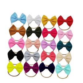 Baluue 20pcs Elastic Headband Bows Girls Headband Accessory Hair Ties for Newborns Photo Prop Headwrap Hair Band for Boy Girl Toddlers