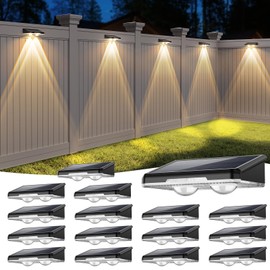 UGDLUCK Solar Fence Lights Outdoor, 7 Fixed Colors ＆ Color Changing IP65 Waterproof Solar Powered Lights Outdoor for Backyard/Patio/Fence/Wall/Deck/Step/Porch/Railings/Pool (16pack)