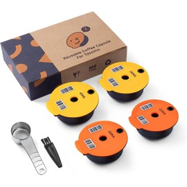 HAILASRE Coffee Capsule Four Piece Suit (60 ml/180 m/200 ml/220 ml) Refillable Coffee Capsule for Tassimo, Reusable Refill Capsule Coffee Capsule Coffee Filter for Tassimo (A)