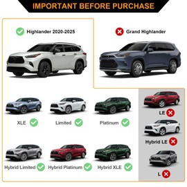 Autekcomma Heavy Duty Roof Rack Cross Bars Replacement for Highlander 2020-2025(not fit LE Models & Grand Highlander),Anti-Theft Mechanism Lock Max 260 lbs Loading Weight Featured Tie-Down Loop