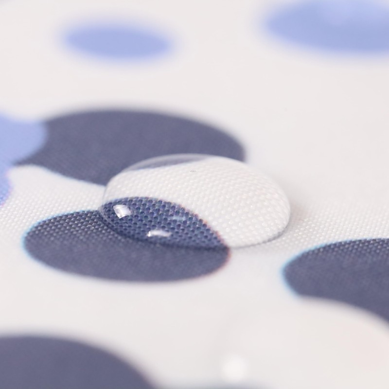 Popkozzi Blue Dots Shower Curtain Set White Waterproof Washable Weighted
