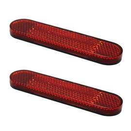 Runseaway 2Pcs 3.78 Inch Red Oval Reflector Stickers, Self-Adhesive Safety Reflectors for Trailers, Trucks, Motorcycles, Bicycles, Cars, Caravans, Boats