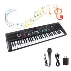 61 key piano keyboard, Electronic Digital Piano with Built-In Speaker Microphone