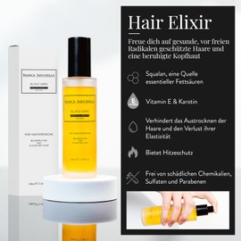 Bianca Sauchella Secret Shine Hair Extensions Original Moroccan Argan Oil Hair Oil, Moisture Retaining for Extensions and All Hair Types, Rich in Vitamin E, Carotene, Squalane + Heat Protection, 100