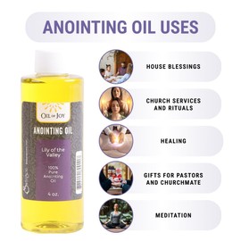Anointing Oil - Lily of The Valley - 4 oz Altar Size - Biblical Oils for Daily Prayer, Ceremonies - Represents Honor & Purity
